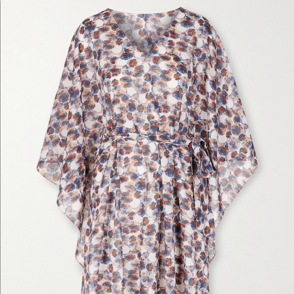 🆕 Marysia Yucca belted printed cotton-gauze kaftan